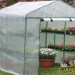 Greenhouse with shelves